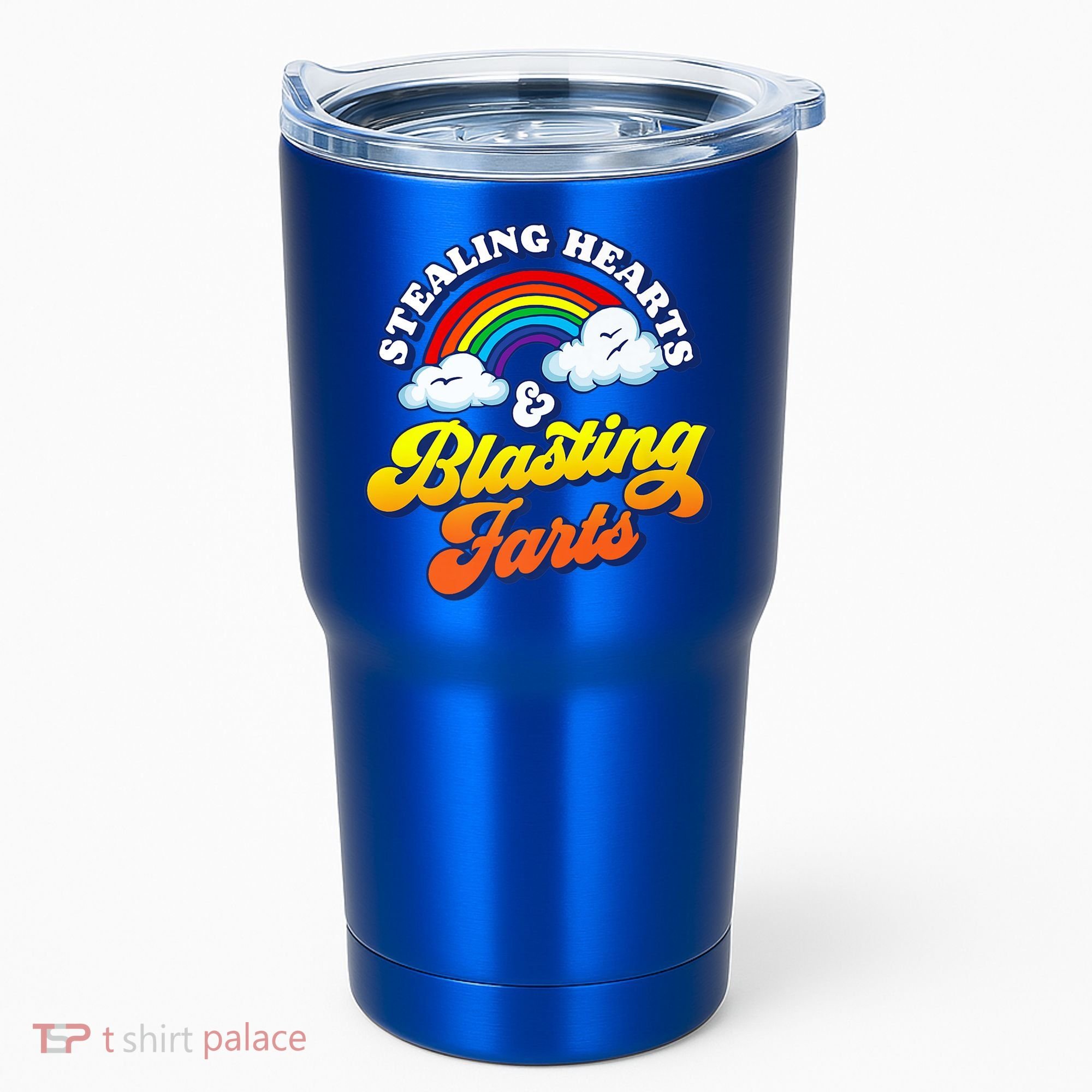 Stealing Hearts Blasting Farts Gift Funny Rainbow Valentines Gift Tumbler