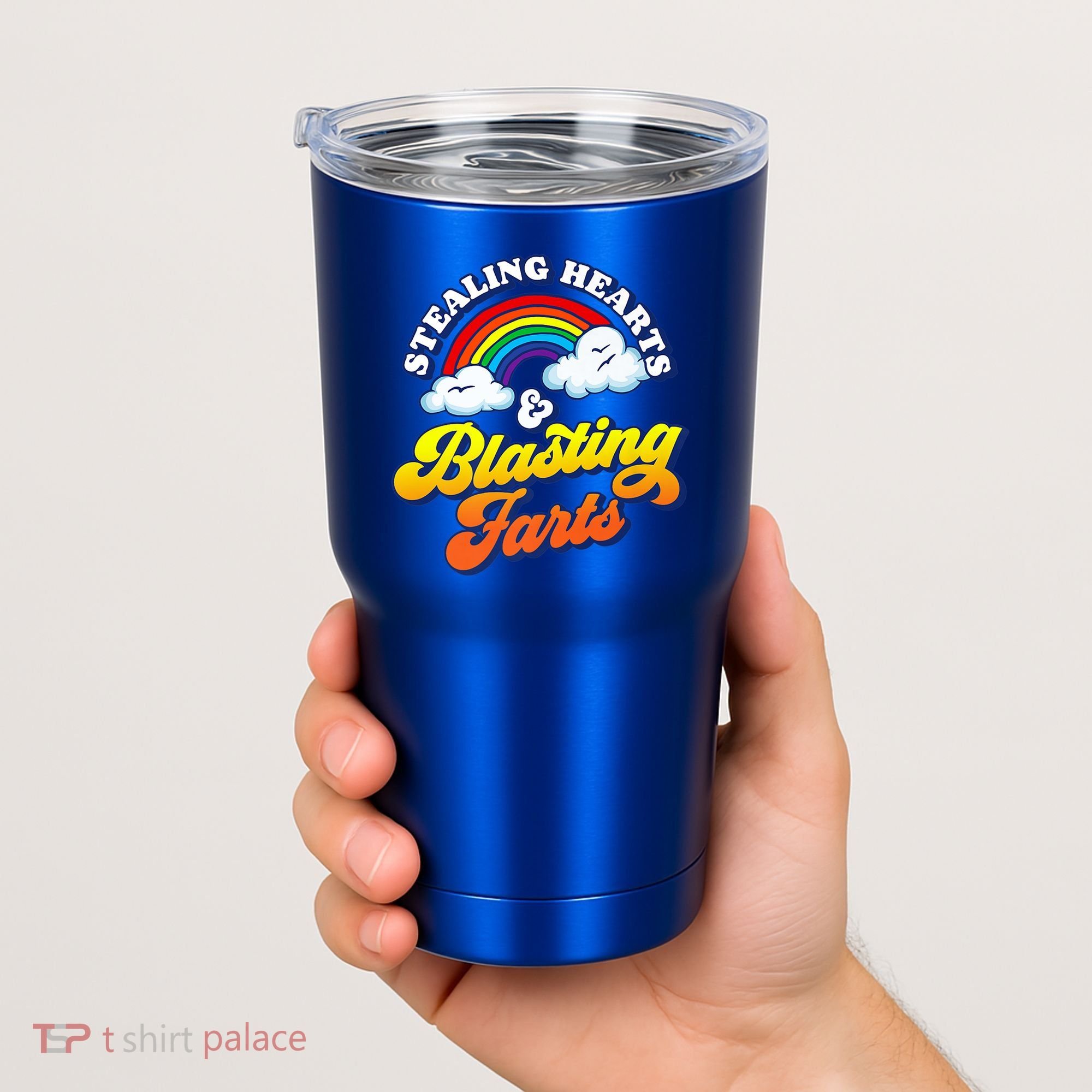 Stealing Hearts Blasting Farts Gift Funny Rainbow Valentines Gift Tumbler