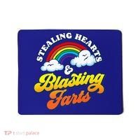 Stealing Hearts Blasting Farts Gift Funny Rainbow Valentines Gift Mousepad thumb 0