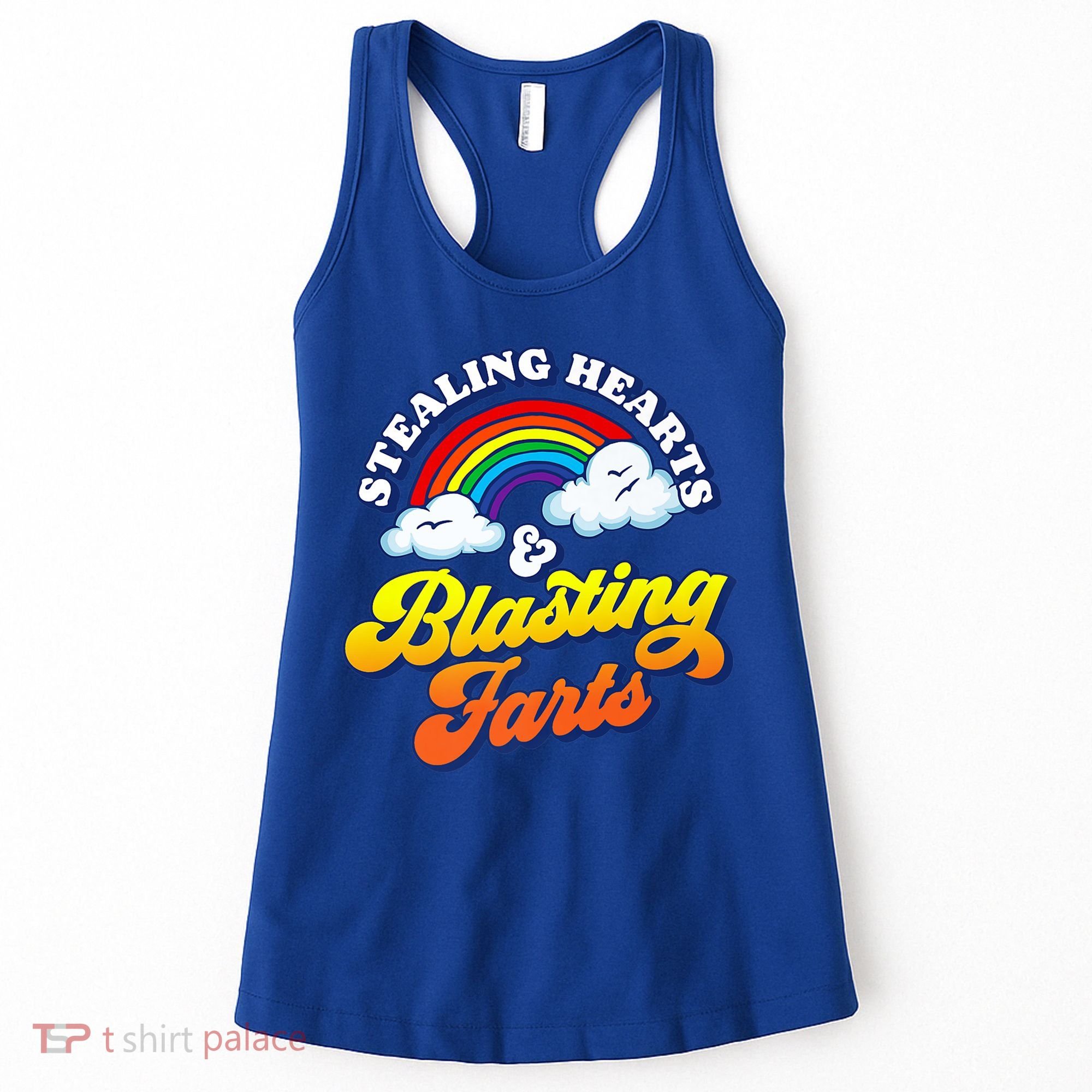 Stealing Hearts Blasting Farts Gift Funny Rainbow Valentines Gift Women's Tank Top