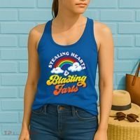 Stealing Hearts Blasting Farts Gift Funny Rainbow Valentines Gift Women's Tank Top thumb 2
