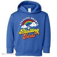 Stealing Hearts Blasting Farts Gift Funny Rainbow Valentines Gift Toddler Hoodie thumb 0