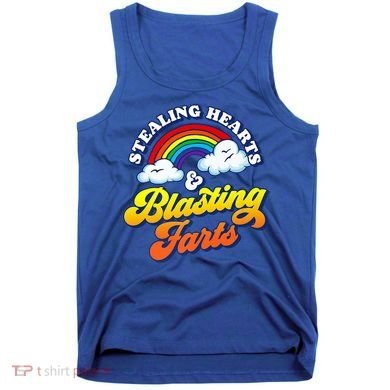 Stealing Hearts Blasting Farts Gift Funny Rainbow Valentines Gift Tank Top