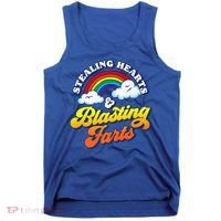 Stealing Hearts Blasting Farts Gift Funny Rainbow Valentines Gift Tank Top thumb 0