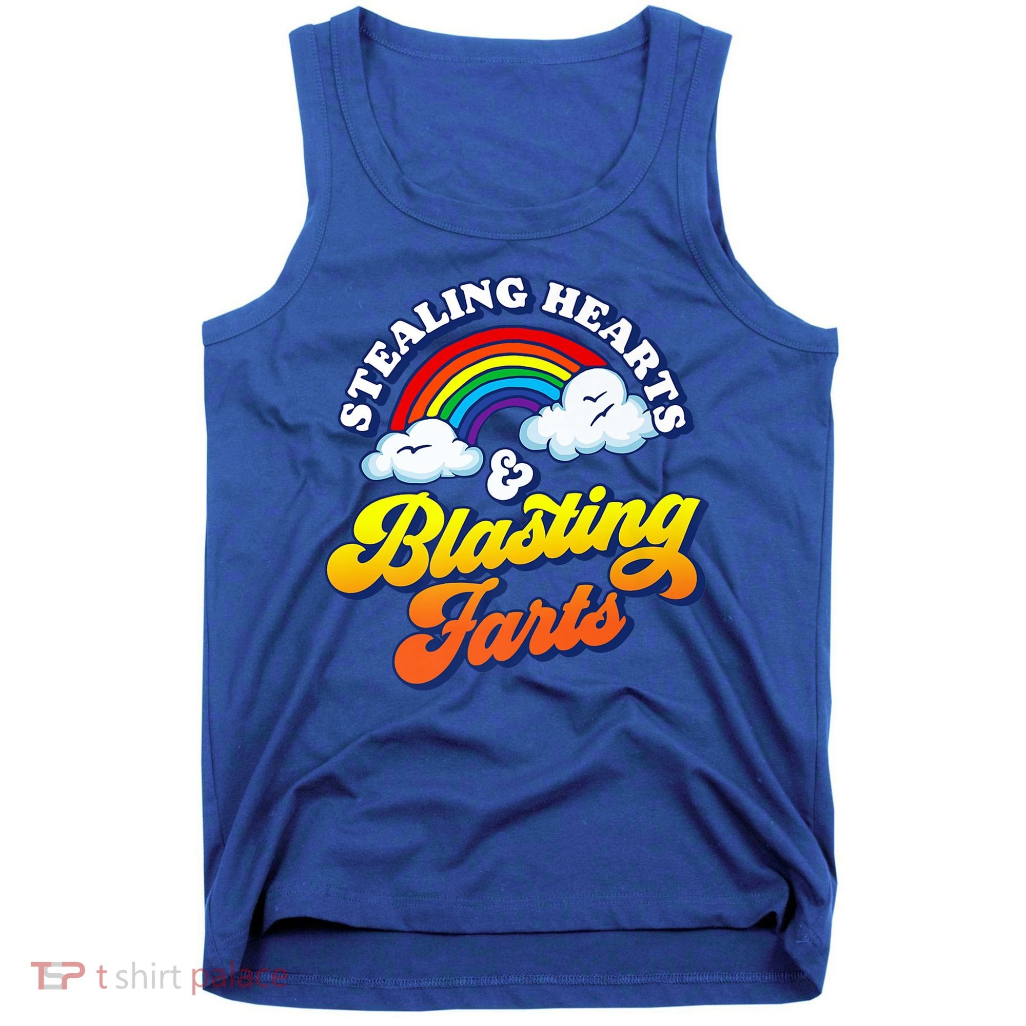 Stealing Hearts Blasting Farts Gift Funny Rainbow Valentines Gift Tank Top