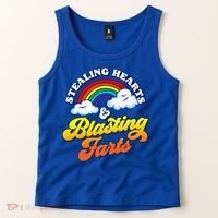 Stealing Hearts Blasting Farts Gift Funny Rainbow Valentines Gift Tank Top thumb 2