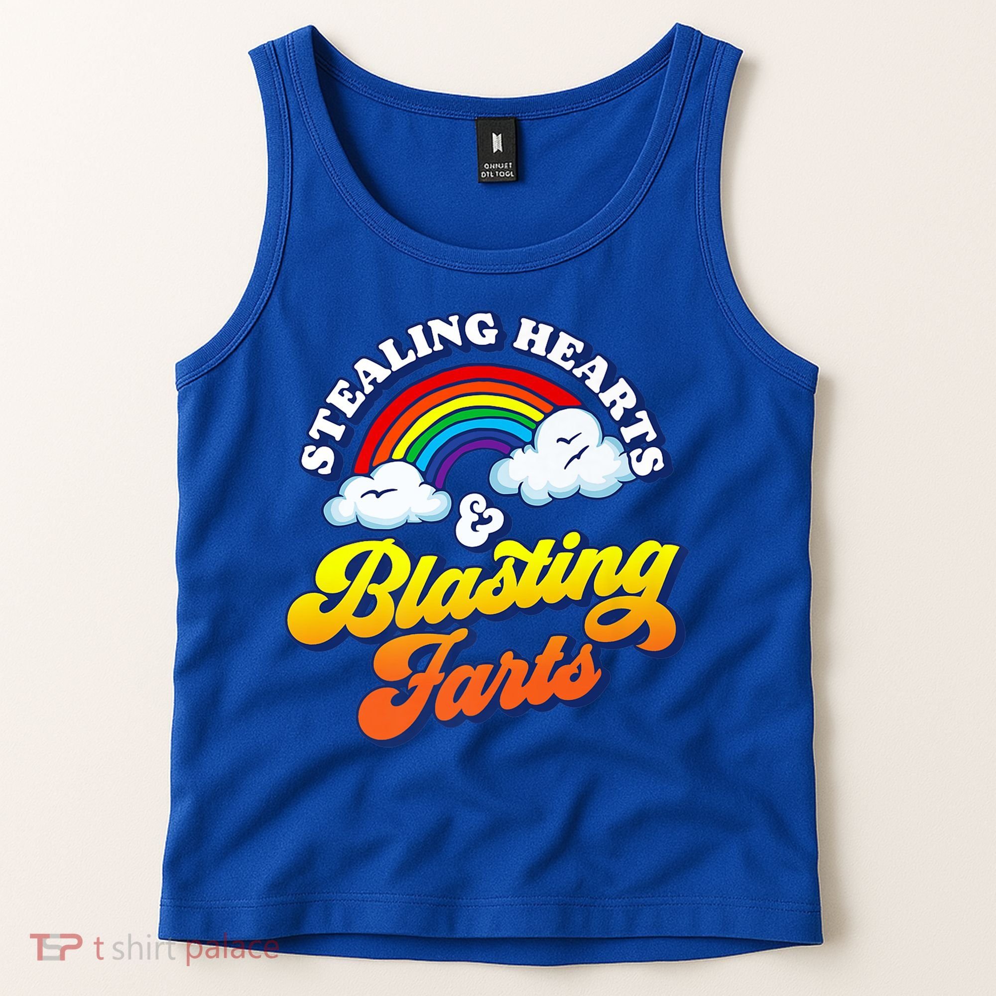 Stealing Hearts Blasting Farts Gift Funny Rainbow Valentines Gift Tank Top