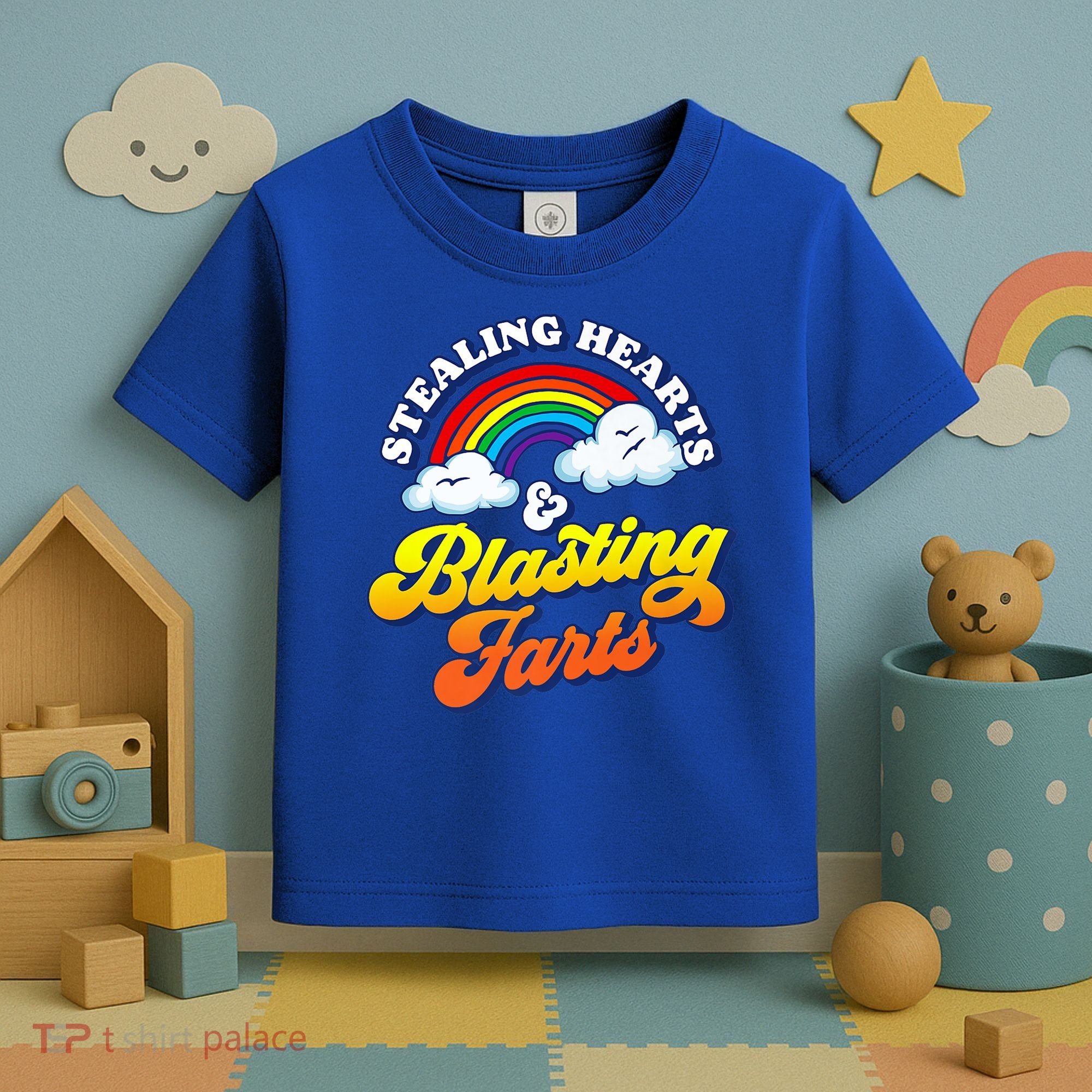 Stealing Hearts Blasting Farts Gift Funny Rainbow Valentines Gift Toddler T-Shirt