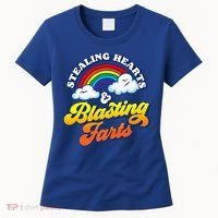 Stealing Hearts Blasting Farts Gift Funny Rainbow Valentines Gift Women's T-Shirt thumb 0