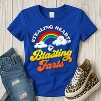 Stealing Hearts Blasting Farts Gift Funny Rainbow Valentines Gift Women's T-Shirt thumb 3