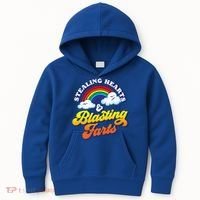 Stealing Hearts Blasting Farts Gift Funny Rainbow Valentines Gift Kids Hoodie thumb 0