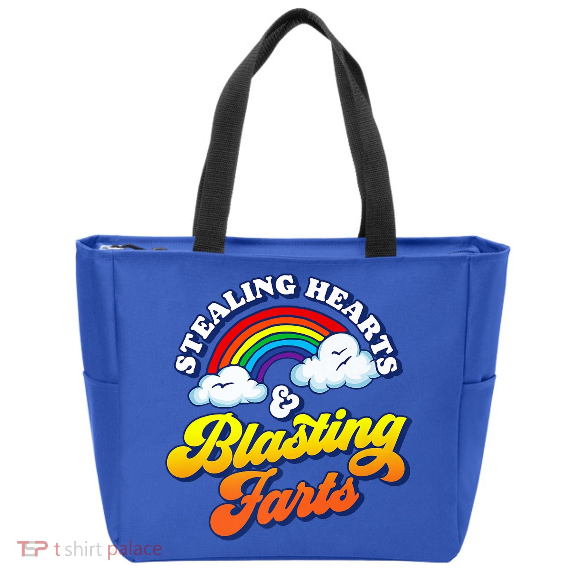 Stealing Hearts Blasting Farts Gift Funny Rainbow Valentines Gift Tote Bag
