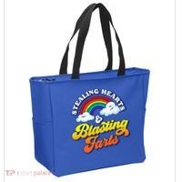 Stealing Hearts Blasting Farts Gift Funny Rainbow Valentines Gift Tote Bag thumb 2