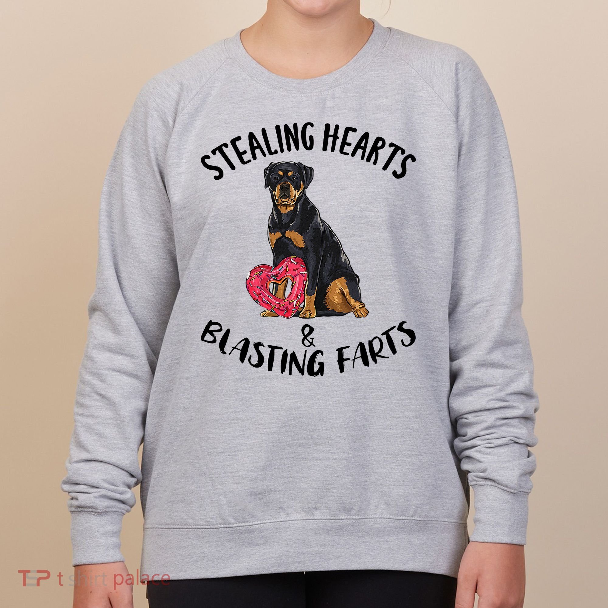 Stealing Hearts Blasting Farts Rottweiler Valentines Day Women's Sweatshirt