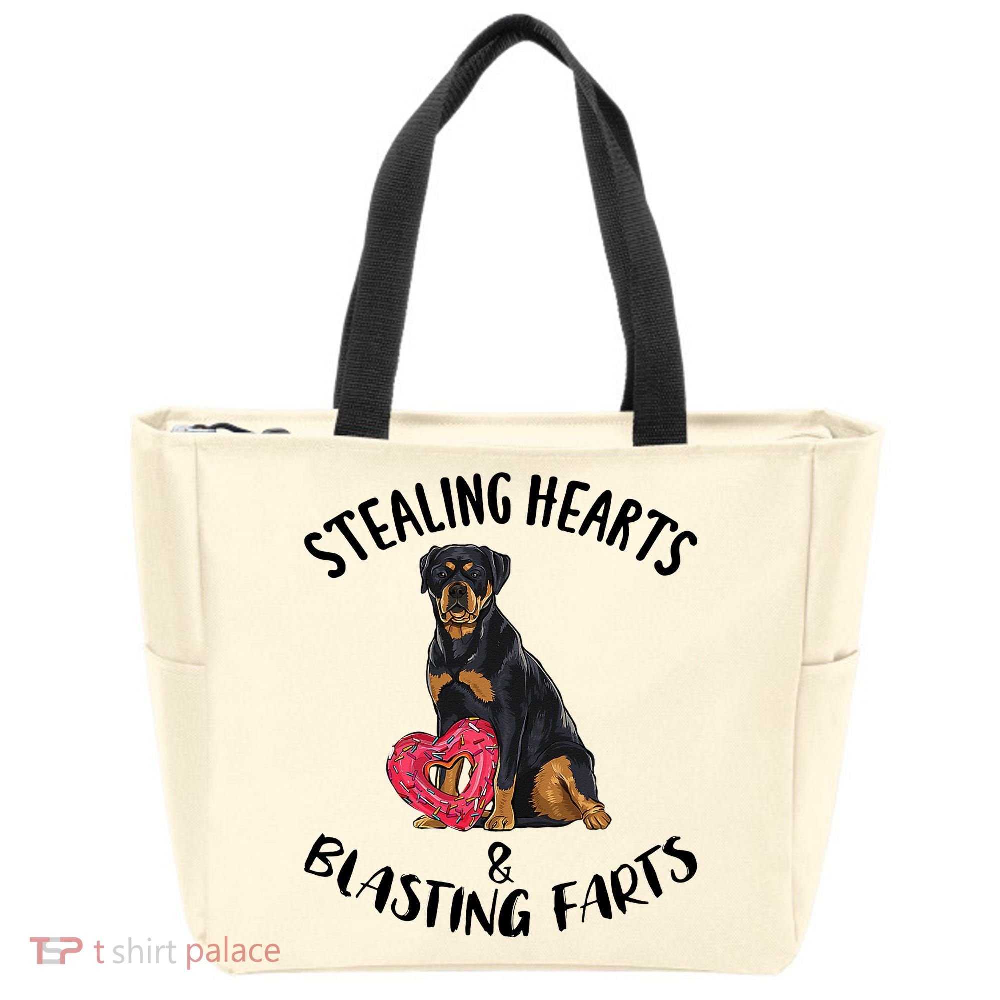 Stealing Hearts Blasting Farts Rottweiler Valentines Day Tote Bag