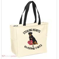 Stealing Hearts Blasting Farts Rottweiler Valentines Day Tote Bag thumb 2