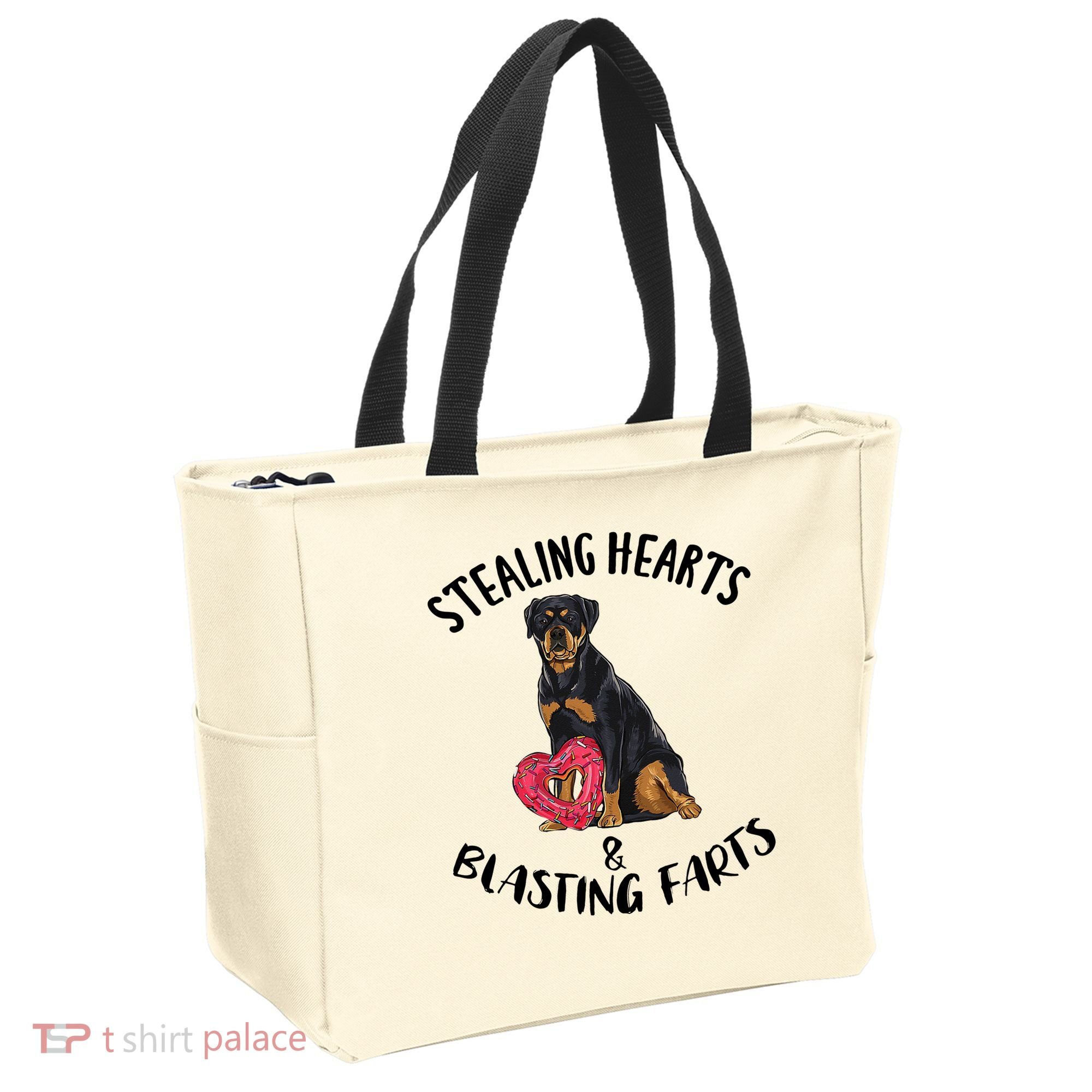 Stealing Hearts Blasting Farts Rottweiler Valentines Day Tote Bag