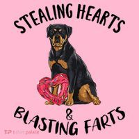 Stealing Hearts Blasting Farts Rottweiler Valentines Day Coaster thumb 2
