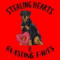 Stealing Hearts Blasting Farts Rottweiler Valentines Day Santa Hat thumb 1
