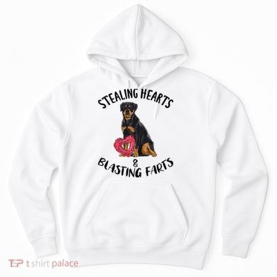 Stealing Hearts Blasting Farts Rottweiler Valentines Day Hoodie