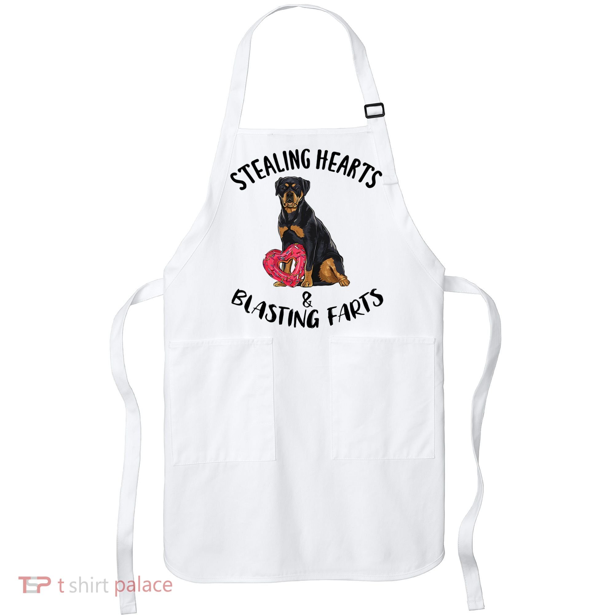 Stealing Hearts Blasting Farts Rottweiler Valentines Day Apron
