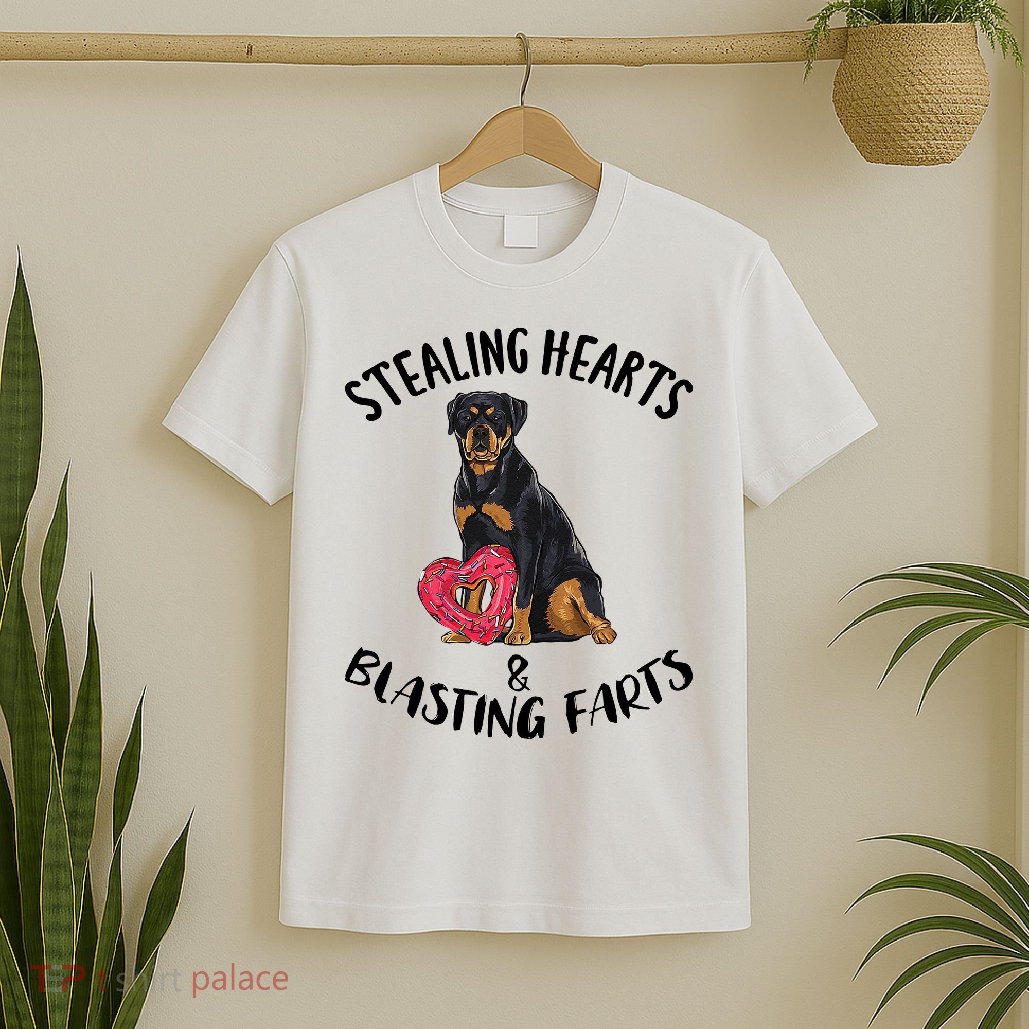 Stealing Hearts Blasting Farts Rottweiler Valentines Day T-Shirt
