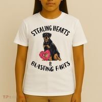 Stealing Hearts Blasting Farts Rottweiler Valentines Day T-Shirt thumb 4