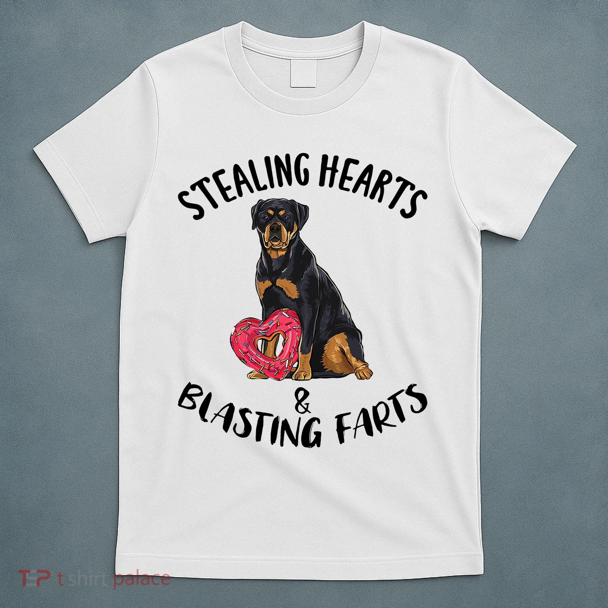 Stealing Hearts Blasting Farts Rottweiler Valentines Day T-Shirt