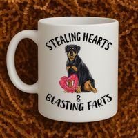 Stealing Hearts Blasting Farts Rottweiler Valentines Day Coffee Mug thumb 2