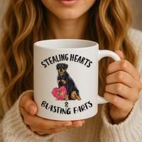 Stealing Hearts Blasting Farts Rottweiler Valentines Day Coffee Mug thumb 3