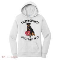 Stealing Hearts Blasting Farts Rottweiler Valentines Day Women's Hoodie thumb 0