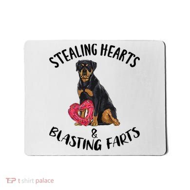 Stealing Hearts Blasting Farts Rottweiler Valentines Day Mousepad