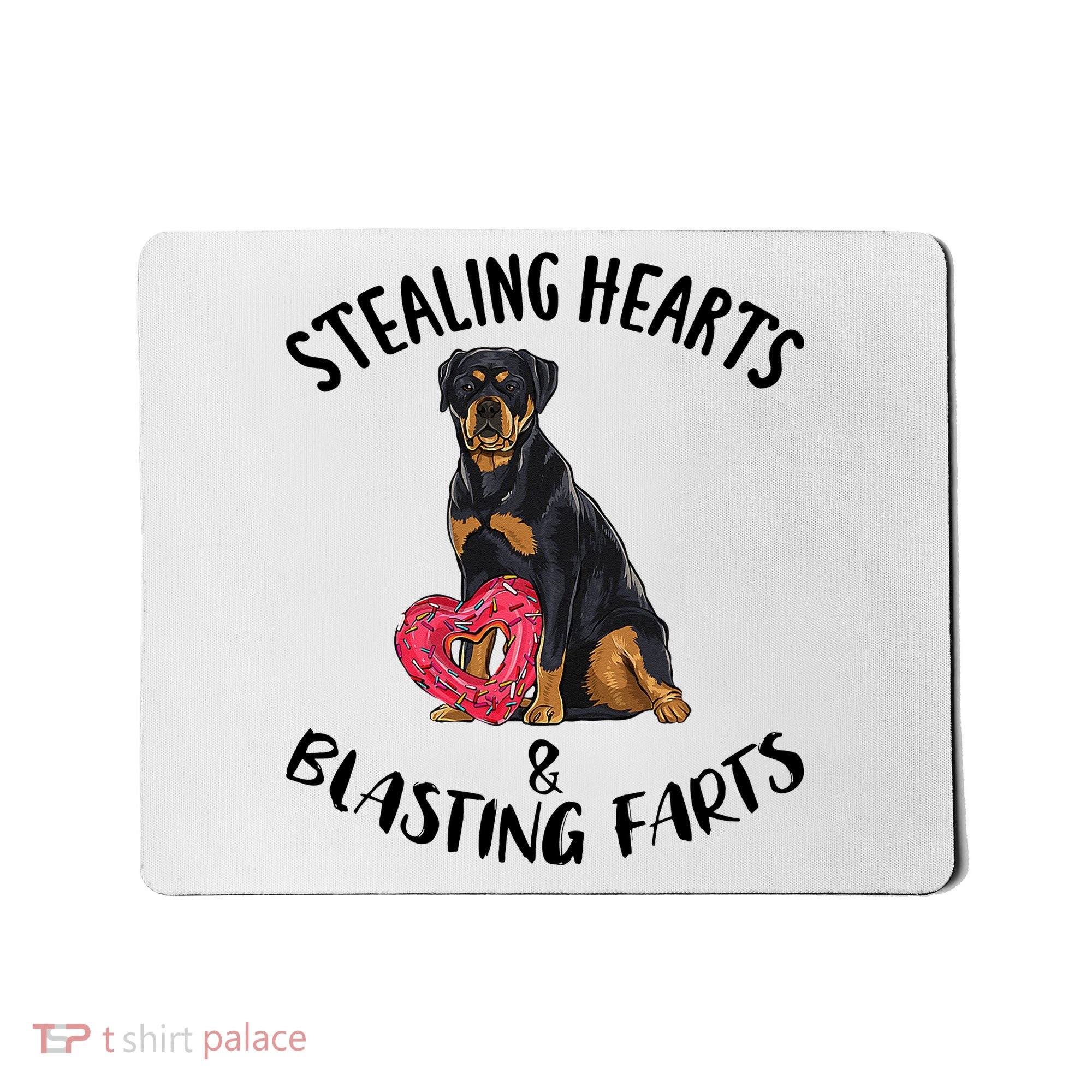 Stealing Hearts Blasting Farts Rottweiler Valentines Day Mousepad