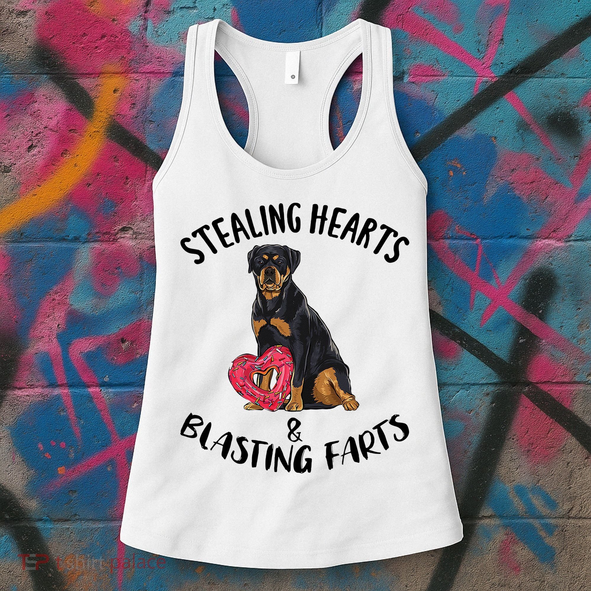 Stealing Hearts Blasting Farts Rottweiler Valentines Day Women's Tank Top