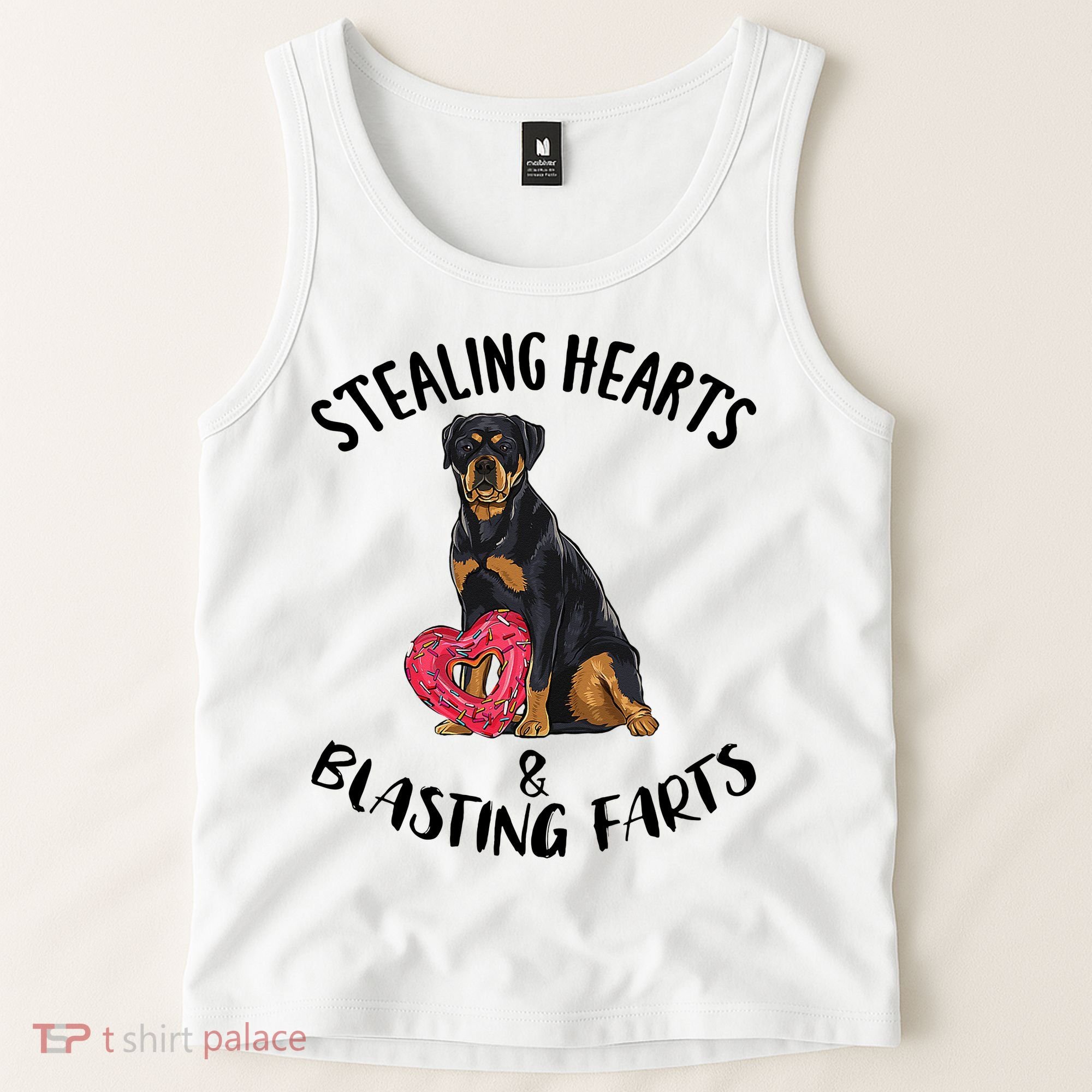 Stealing Hearts Blasting Farts Rottweiler Valentines Day Tank Top