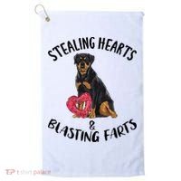 Stealing Hearts Blasting Farts Rottweiler Valentines Day Golf Towel thumb 0