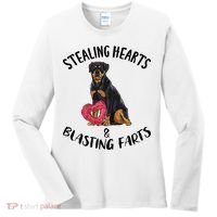 Stealing Hearts Blasting Farts Rottweiler Valentines Day Women's Long Sleeve Shirt thumb 0
