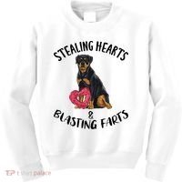 Stealing Hearts Blasting Farts Rottweiler Valentines Day Kids Sweatshirt thumb 0