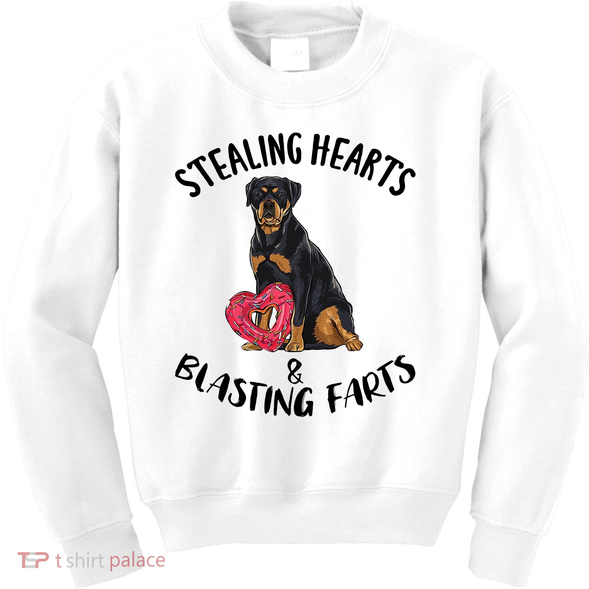 Stealing Hearts Blasting Farts Rottweiler Valentines Day Kids Sweatshirt