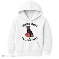 Stealing Hearts Blasting Farts Rottweiler Valentines Day Kids Hoodie thumb 0