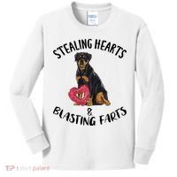Stealing Hearts Blasting Farts Rottweiler Valentines Day Kids Long Sleeve Shirt thumb 0