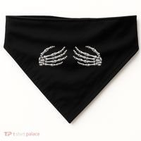 Skeleton Hands Breast Halloween USA-Made Doggie Bandana thumb 0