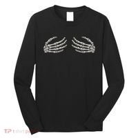 Skeleton Hands Breast Halloween Long Sleeve Shirt thumb 0