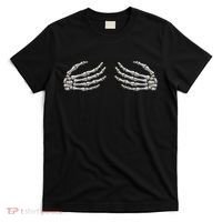 Skeleton Hands Breast Halloween T-Shirt thumb 0