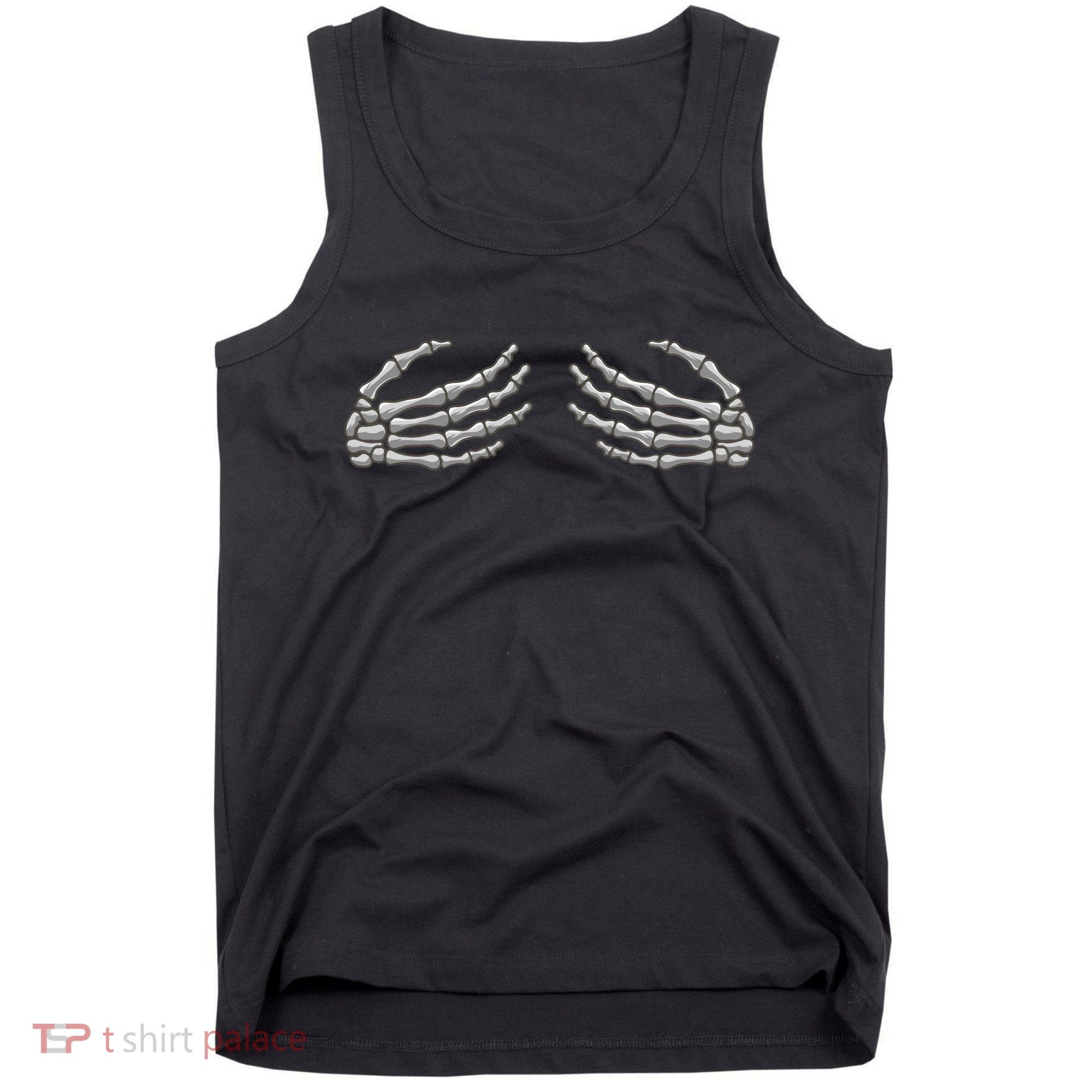 Skeleton Hands Breast Halloween Tank Top