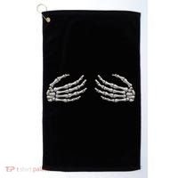 Skeleton Hands Breast Halloween Golf Towel thumb 0