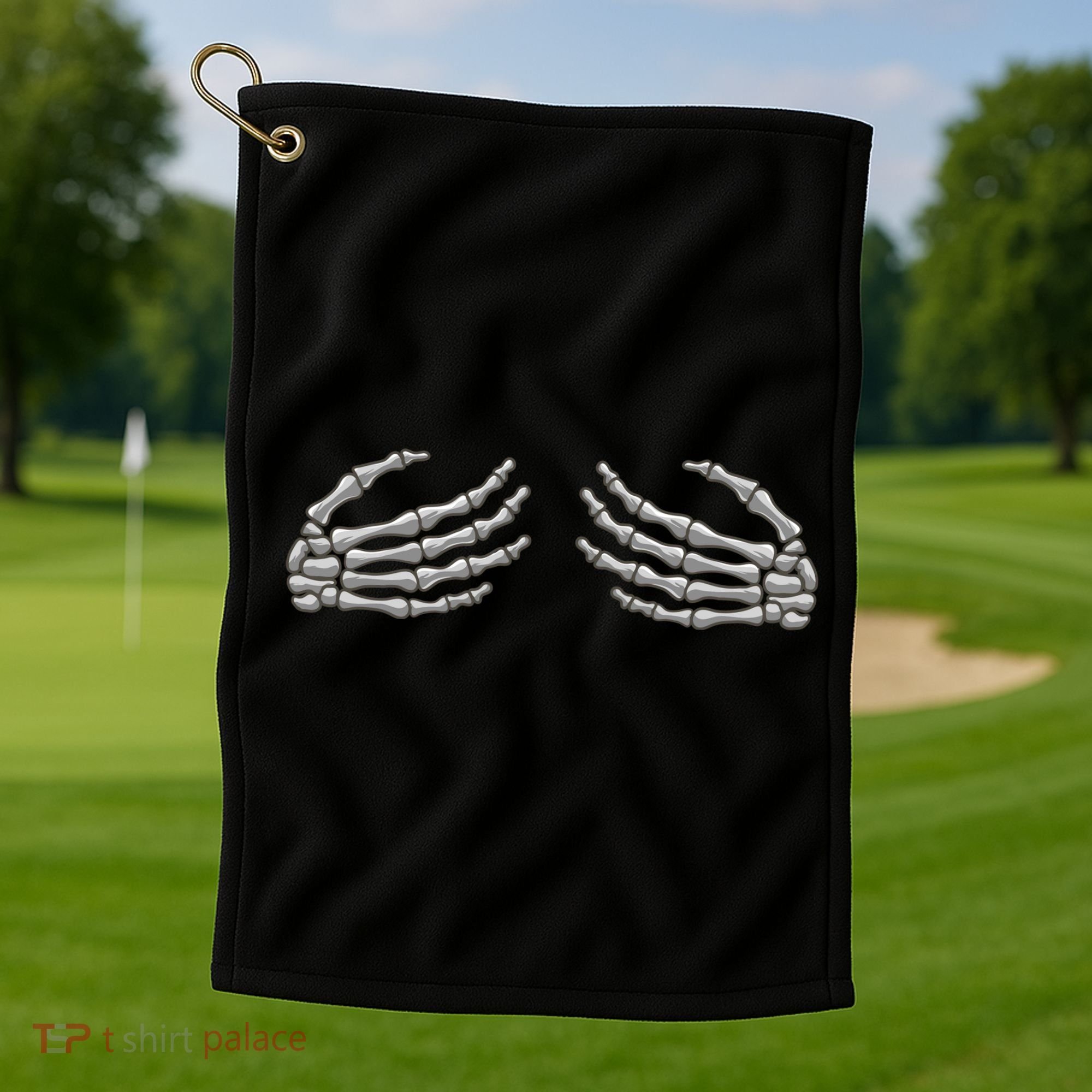 Skeleton Hands Breast Halloween Golf Towel