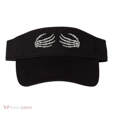 Skeleton Hands Breast Halloween Visor