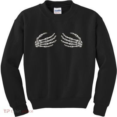 Skeleton Hands Breast Halloween Kids Sweatshirt