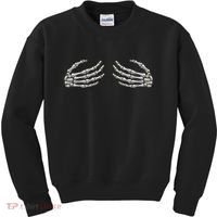 Skeleton Hands Breast Halloween Kids Sweatshirt thumb 0